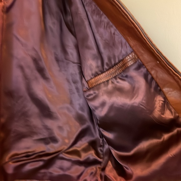 Vintage Neto cognac rust brown tan leather jacket biker boxy - Picture 9 of 12